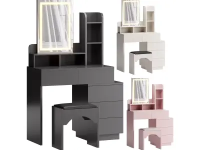 Coiffeuse Morilus avec armoire reglable 3D model