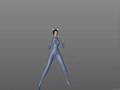 Girl Cat Free 3D model