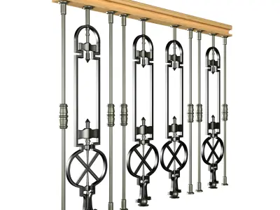 Wrought Iron Railing 3D model