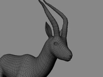 Rigged-Animated Gazelle 3D model