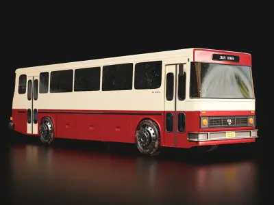 Classic Bus 1978 Low-poly 3D model