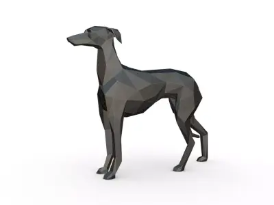 Italian Greyhound low poly 3D print model