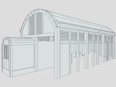 Old Warehouse Low-poly 3D model