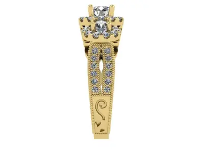 Elegant  Engagement  Filigree Ring 3D print model