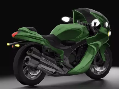 Sports Touring Motorcyle Ganyme LowPoly Low-poly 3D model