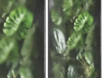 light box with tropical leaf garden in frame glass Smoked 01 3D model