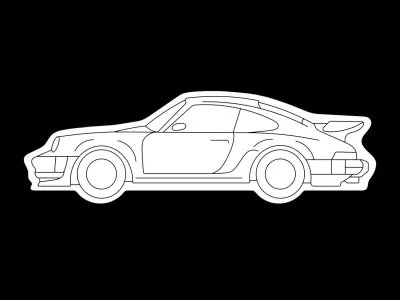 Porsche 911 Turbo Neon Sign 3D model