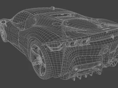 Ferrari SF90 2020 Low-poly 3D model