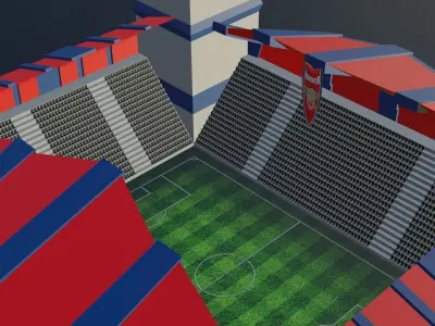 Football Stadium - Arsenal  Low-poly 3D model