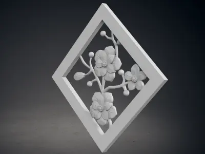 Flower Frame Wall Decor 3D print model