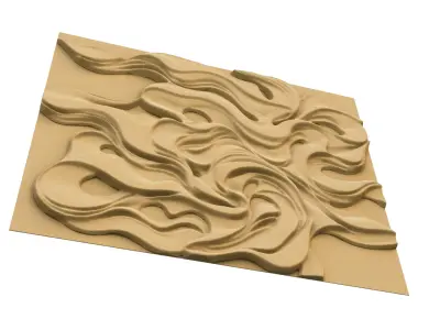 modern panel wall decor set wall relief mural CNC 95 3D model