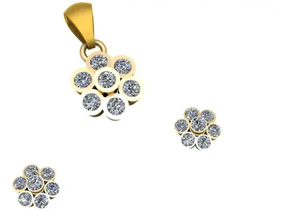 SUNFLOWER STYLISH LOCKET SET 3D PRINTABLE MODEL 3D print model