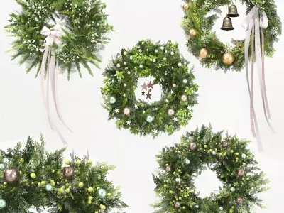 Christmas Decoration 02-Green Wreath 3D model