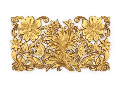 mural classic flowers decor ornament 11 3D model