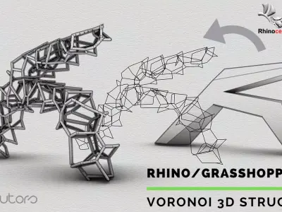 Voronoi 3d over Volume Parametric Facade Design Grasshopper File 3D model