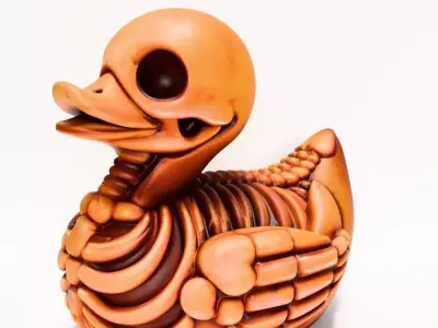 Duck Minimalist Skeletal toy 3D print model