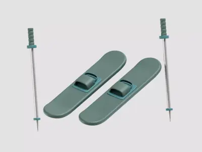 Ski board 3d model   Low-poly 3D model