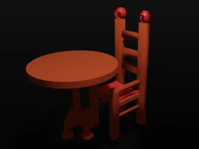 Dining set  Free 3D model purchase
