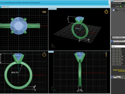 Solitaire Woman Wedding Ring  3D print model