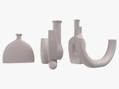 Morandi Vases Collection Set 3D model