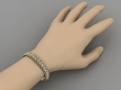 Bangles with stones 3D print model