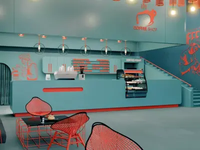 coffee shop Free 3D model