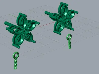 luxury pearl earring pe0023 3D print model