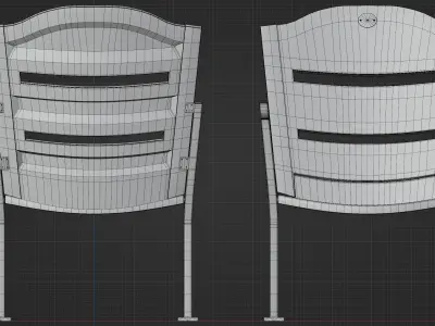 Stadium Seat Low-poly 3D model