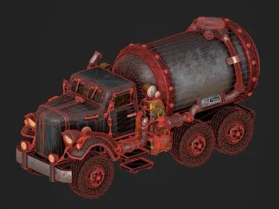 Truck realistic stylised 4K PBR GameReady with LOD Low-poly 3D model
