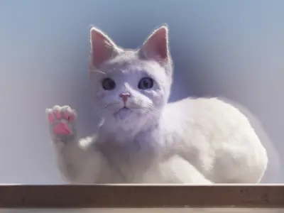 Cat white black calico tabby orange siamese sphynx etc 3D model