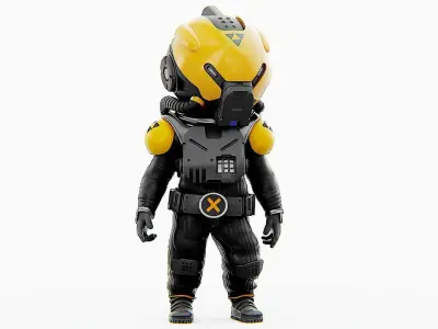 TOON ASTRONAUT F-D  Rigged for Unreal Engine - Unity - MIXAMO 3D model