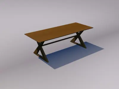 3d simple wooden table 3D model