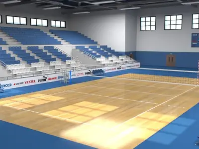School Gym  Volleyball Court 3D model