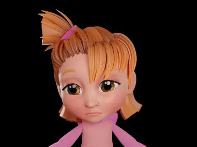 Cartoon Girl - Fully Rigged Low-poly 3D model
