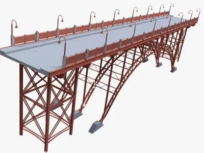Steel bridge 3D model