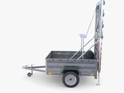 Roadworks trailer v1 Low-poly 3D model