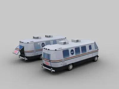 NASA Astrovan Airstream Lowpoly 3D model