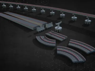 Complete Overpass with modular pack 3D model