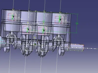 Engine 4 cylinder 3D model