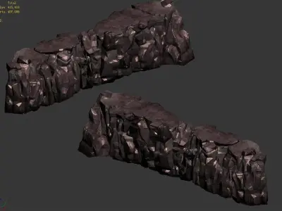 Stone Black Light Cave - Mountain 02 3D model