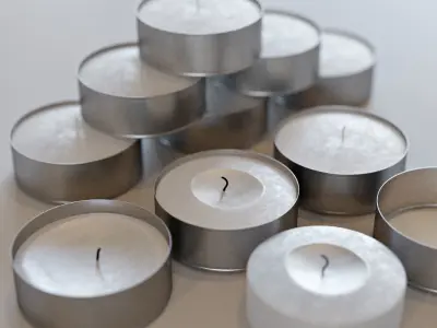 Tealights - Small Candle Set Low-poly 3D model