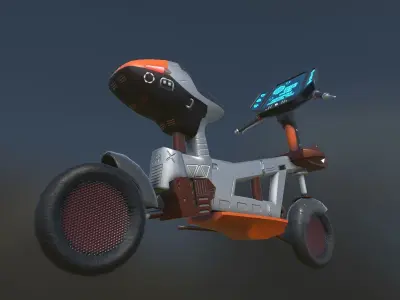 SCi-Fi Moped Low-poly 3D model