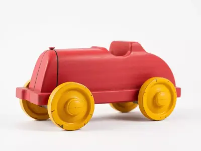 Vintage Red Racer model pack Low-poly 3D model