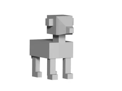 low poly dog Low-poly 3D model buy