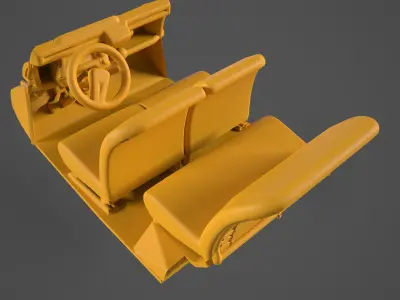 Citroen 2CV 1970 Car Interior 3D print model