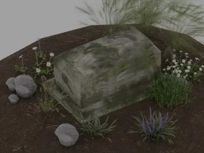 Low Poly Game Assets 3D  StoneBed Free 3D model
