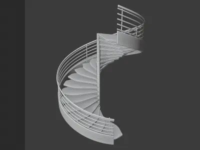 Modern Spiral Stairs Asset Pack 3D model