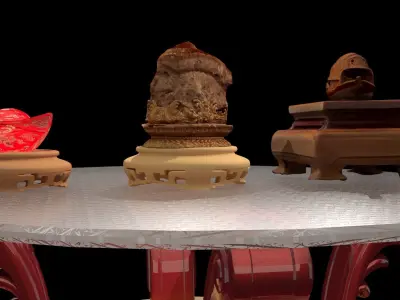 Chinese meat-shaped stone  3D model