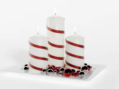 Decorative Christmas Candles 3D model