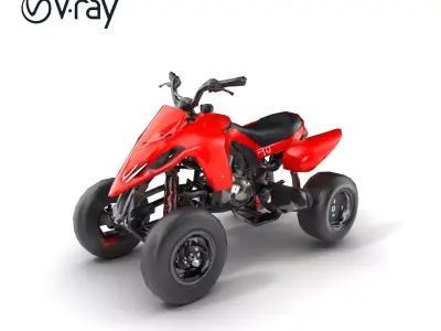Glossy Red Racing Quad model pack Low-poly 3D model